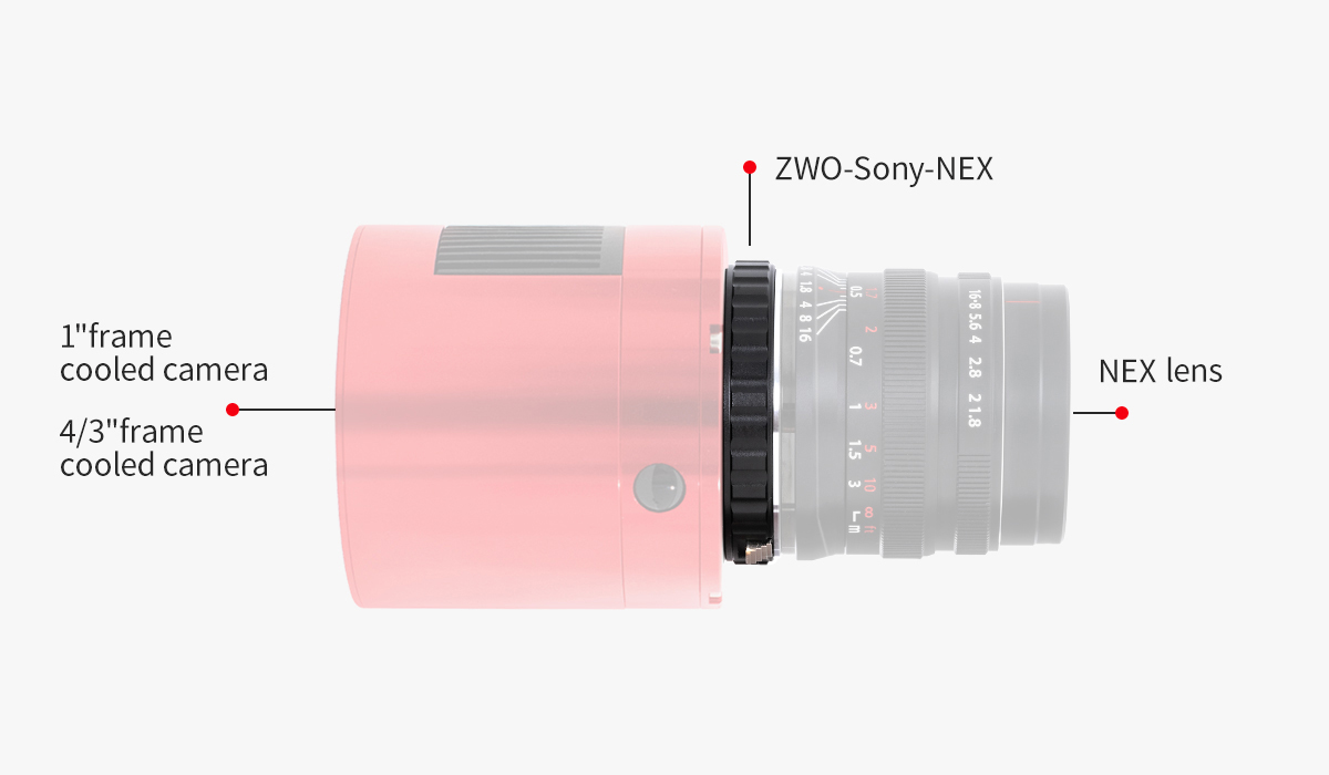 ZWO Sony NEX lens to ASI cameras adapter