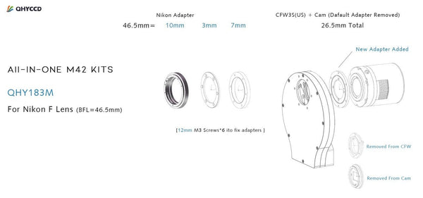 QHY M42 Adapter for Nikon F lens