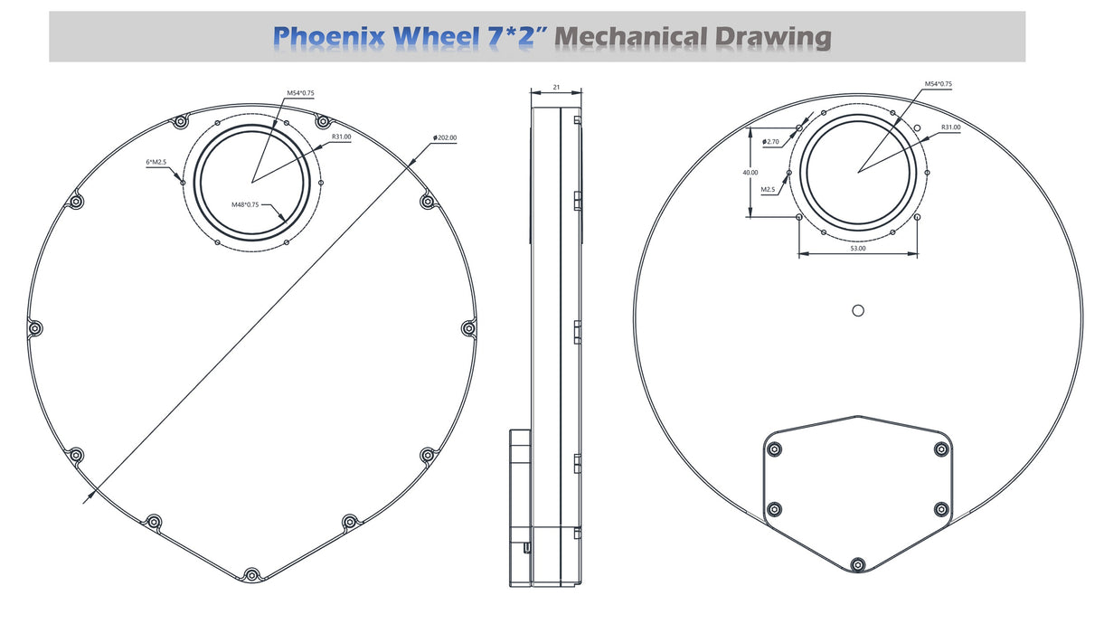 Player One Astronomy Phoenix Filter Wheel 7x2