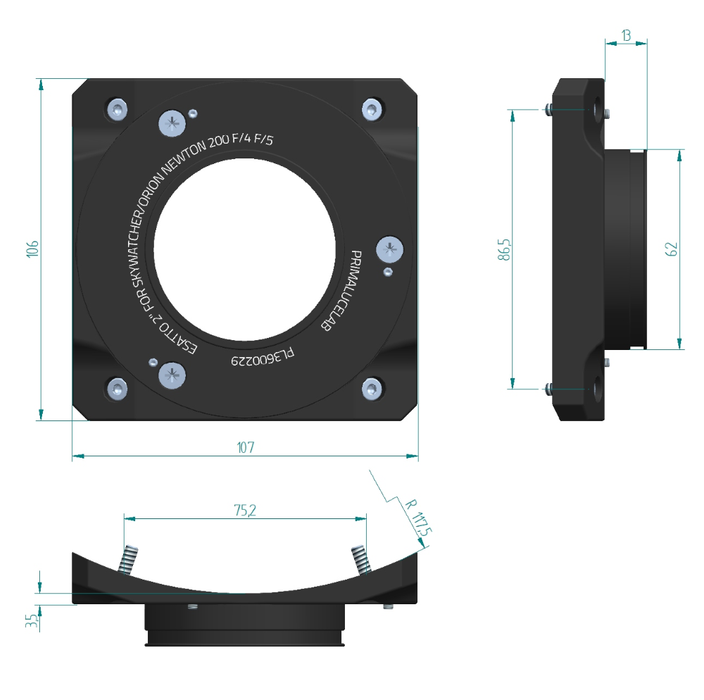 PrimaLuce Lab Adapter ESATTO 2" for SkyWatcher/Orion Newton 200 f4 and f5