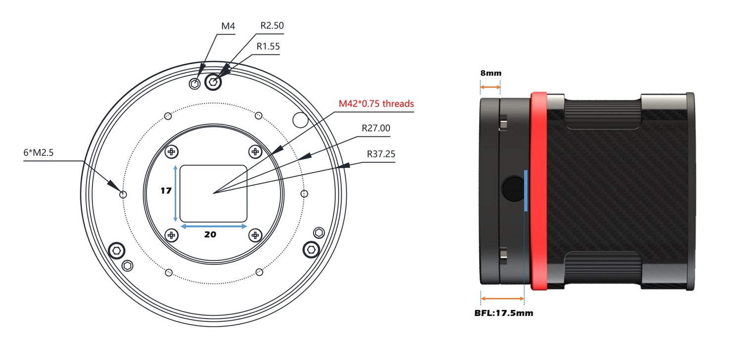 Player One Astronomy Ares-M Pro USB3.0 Monochrome Camera