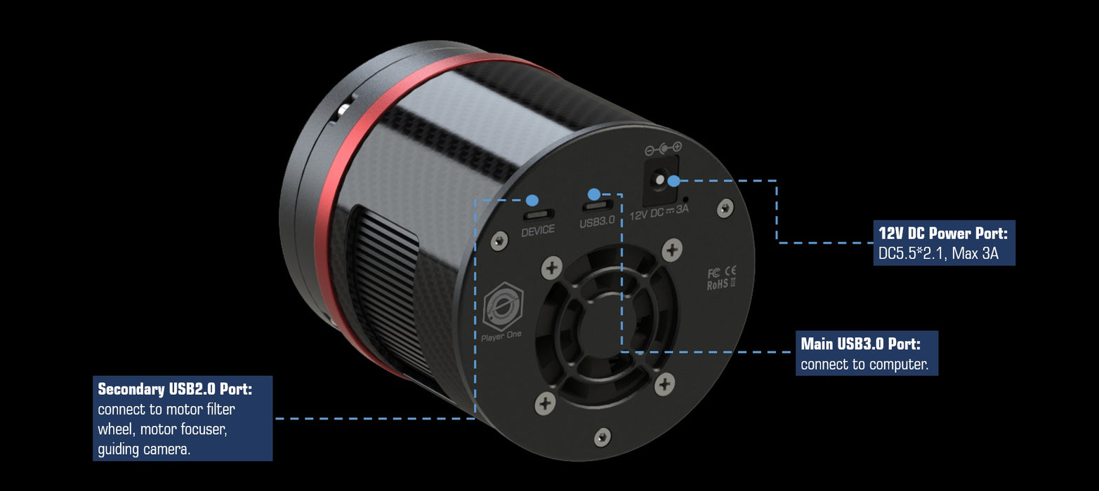 Player One Astronomy Ares-M Pro USB3.0 Monochrome Camera