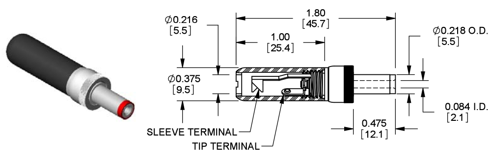 PrimaLuceLab Eagle-compatible power cable with 5.5 - 2.1 connector and locking screw - 115cm for 3A port