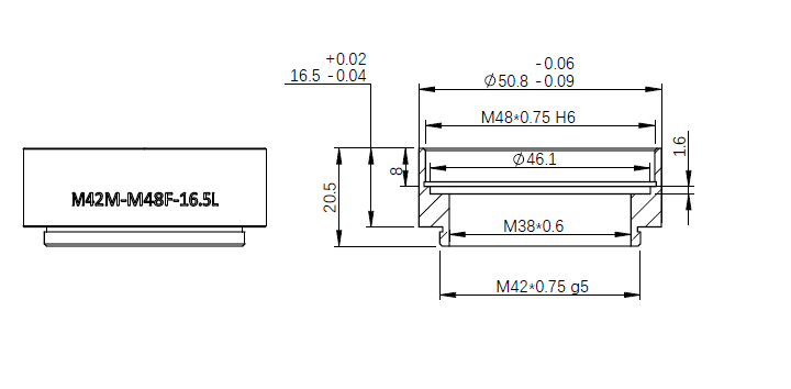 ZWO M42-M48 extender (16.5mm length )