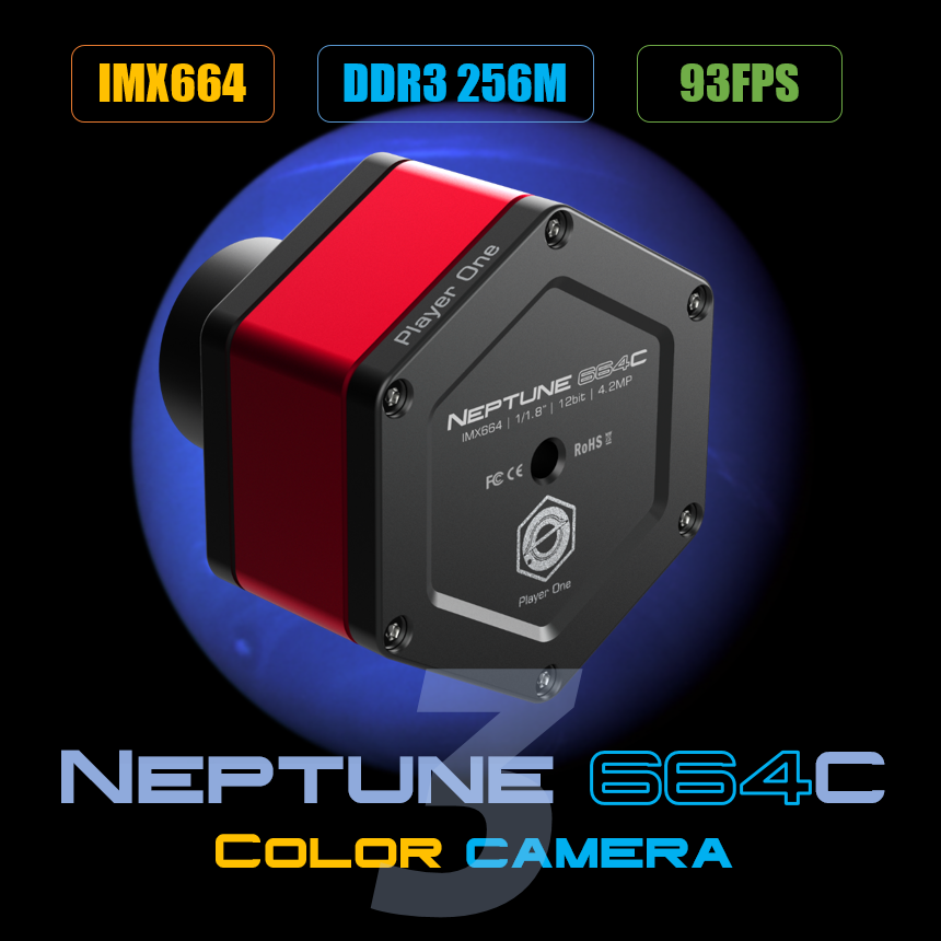 Player One Astronomy Neptune 664C (IMX664)USB3.0 Color Camera ...