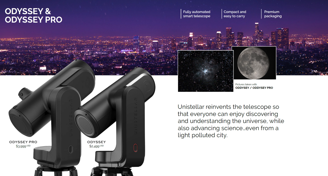 Unistellar Odyssey - Fully Automated Smart Digital Reflector Telescope(Choose Model)