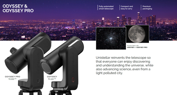 Unistellar Odyssey - WITH FREE SOLAR FILTER(Choose Model)