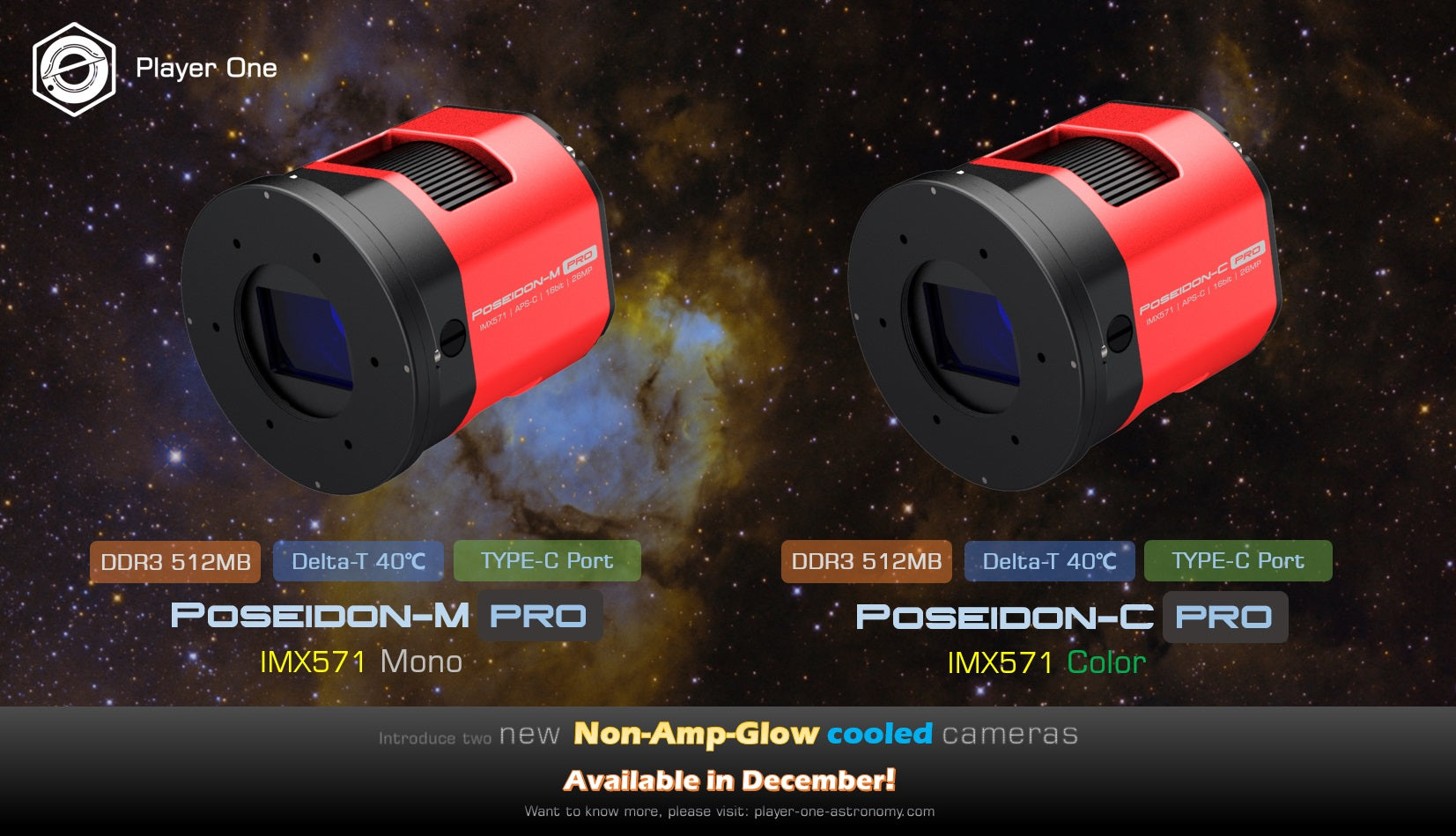 Player One Poseidon-M Pro Camera | USB3.0 Mono Camera – Astroworld ...