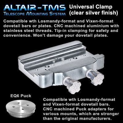 Altair TMS Heavy Duty Universal Saddle Plate for iEQ45 G11 EQ6 HEQ5 (Clear Silver)