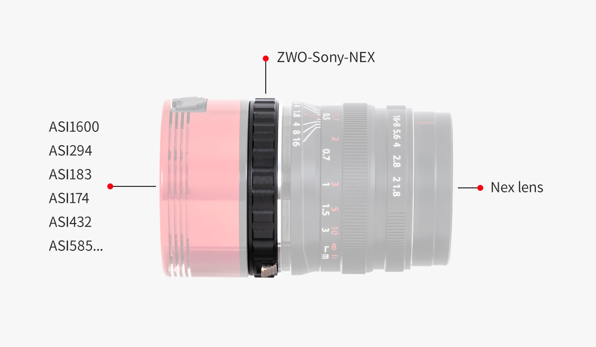 ZWO Sony NEX lens to ASI cameras adapter