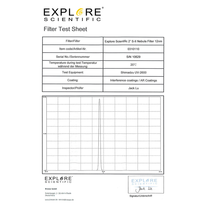 Nebula Filter S-II 2-inch 12nm