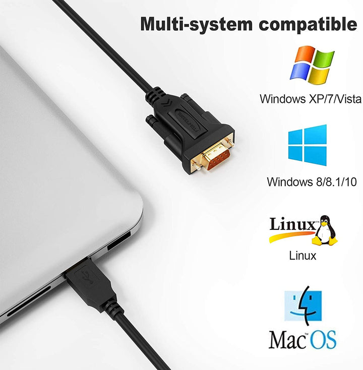 EXOS-2 PMC-Eight USB to RS232 Adapter (FTDI Chipset) 3' Cable