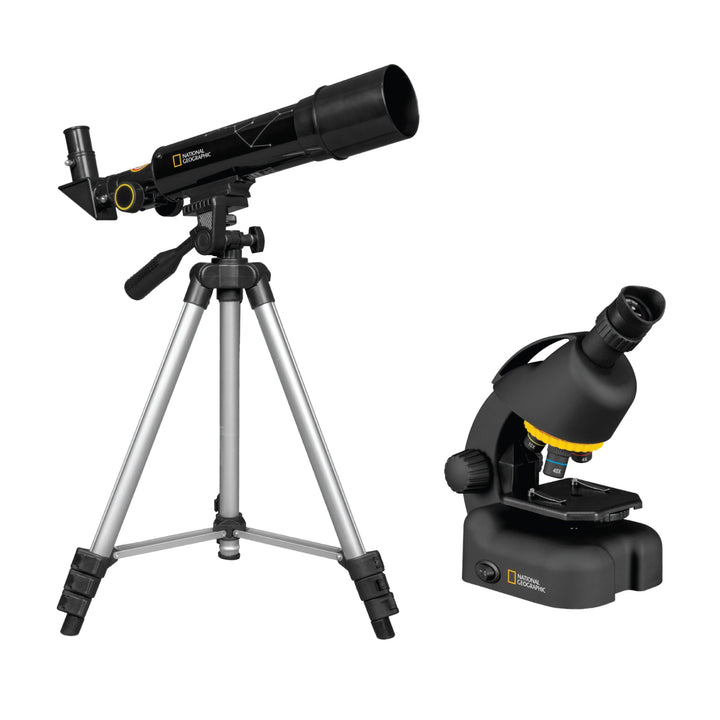 National Geographic 50mm Telescope and 640x Microscope Set