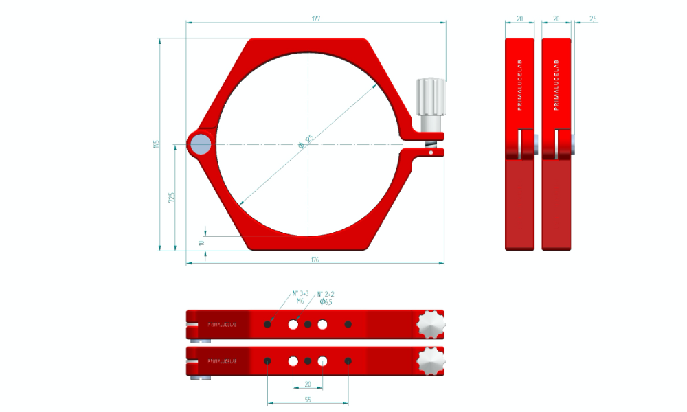 PrimaLuce Lab 125mm PLUS support rings