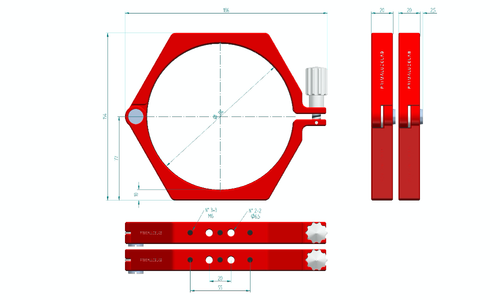 PrimaLuce Lab 134mm PLUS support rings