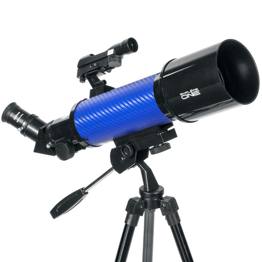 ExploreOne CF400 Blue Carbon Fiber Wrap 70mm Pan Handle AZ Mount Telescope