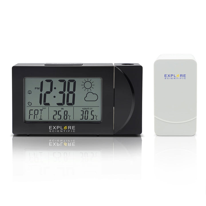 Explore Scientific Projection Radio Controlled Clock with Weather Forecast Display and Outdoor Sensor