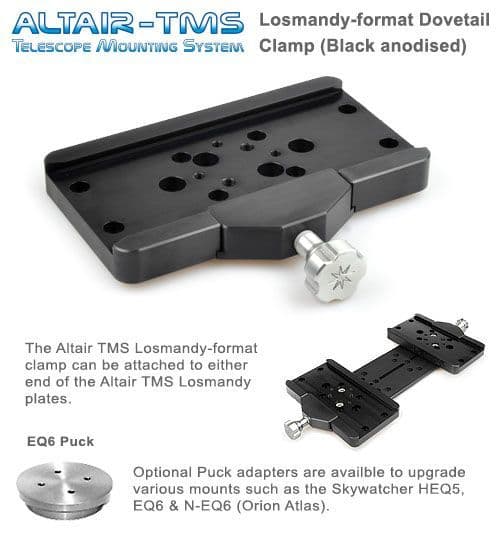 Altair TMS - Losmandy Dovetail Plate Clamp Upgrade Skywatcher NEQ6 EQ6 HEQ5 (Black)