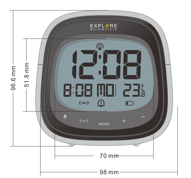 Explore Scientific Touch Key Radio Controlled Clock