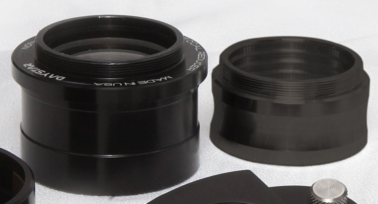 Daystar Filters Imaging focal reducer, 0.5x/0.33X, 2" to T, with 20mm T extension tube.