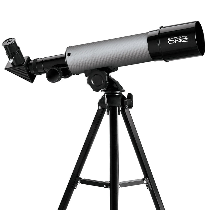 Explore One CF350 Silver Carbon Fiber Wrap 50mm AZ Mount Telescope